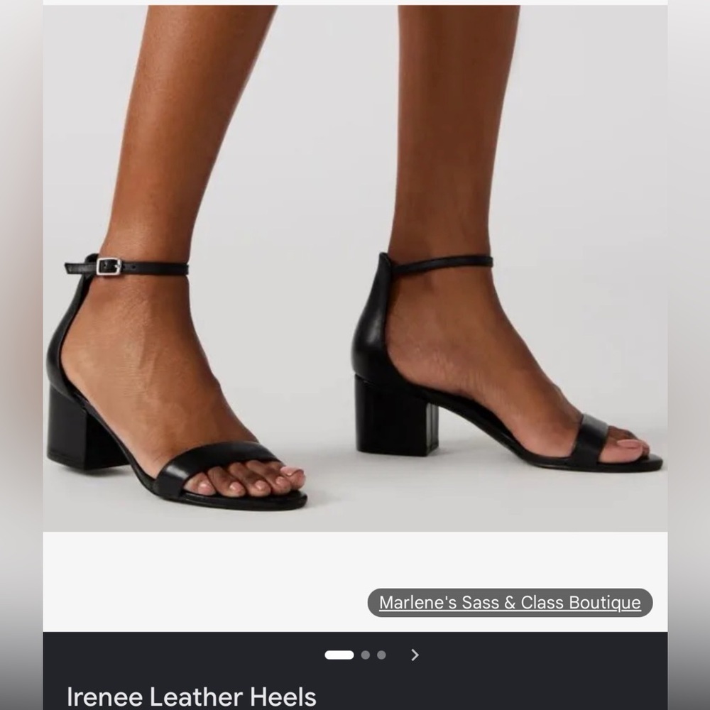 Steve Madden Heels‎ IRENEE Black Leather Size 9.5 NWT New